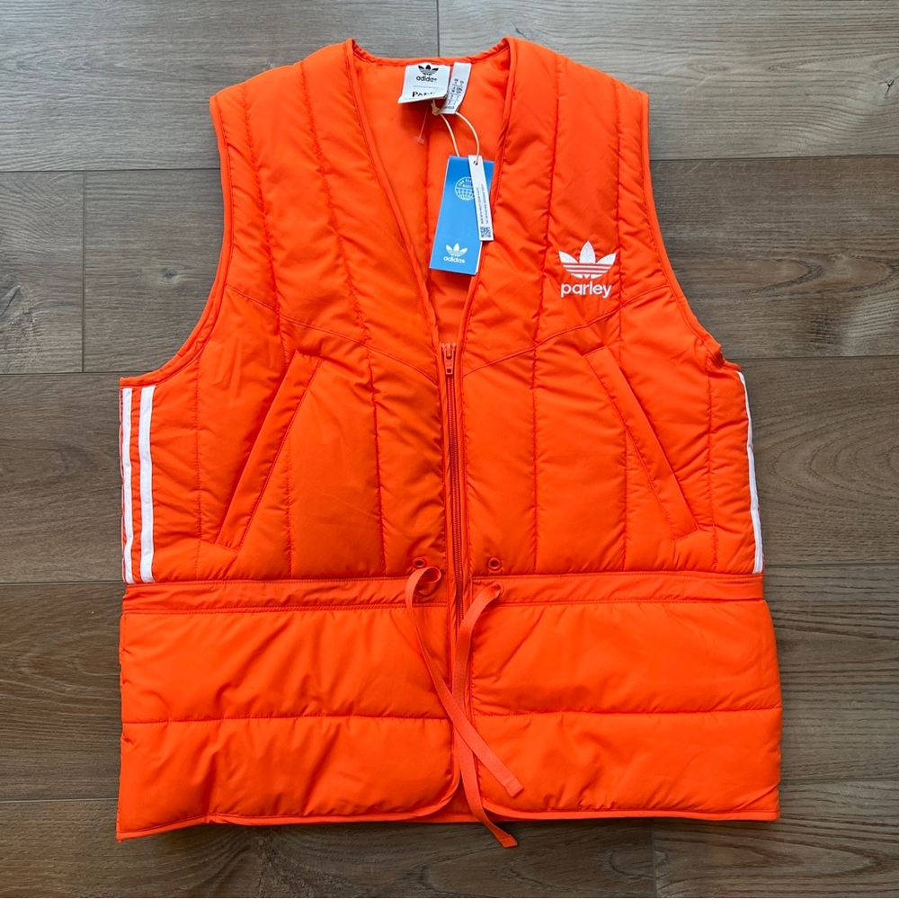 NWT Adidas Adicolor Parley Puffer Vest Orange Jacket